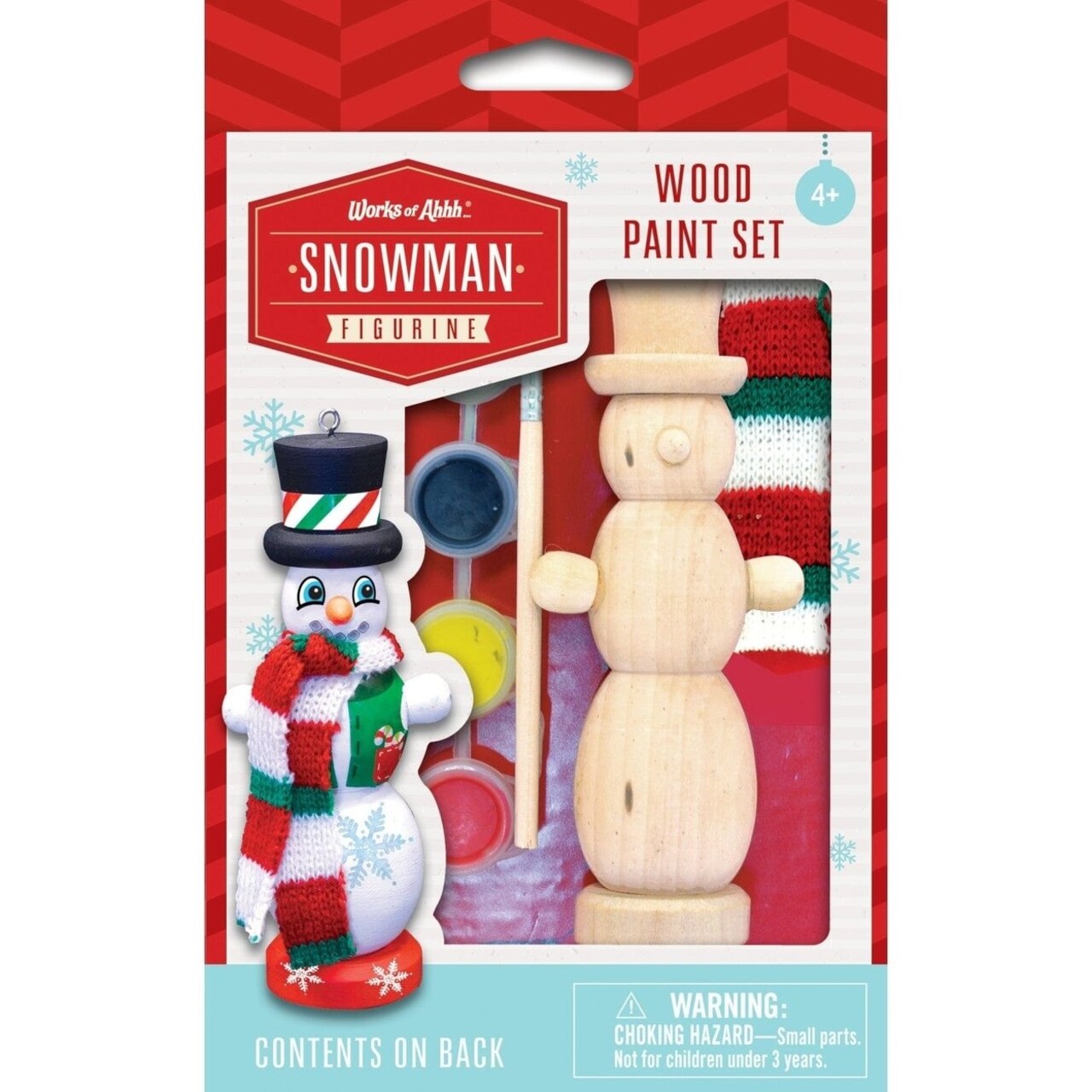 Snowman Ornament Wood Paint Kit Craft Set Non-Toxic Paint Kids Art Gift
